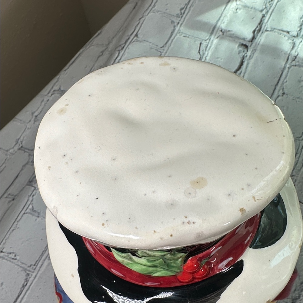 Vintage Festive Ceramic Snowman Cookie Jar - Picture 5 of 16